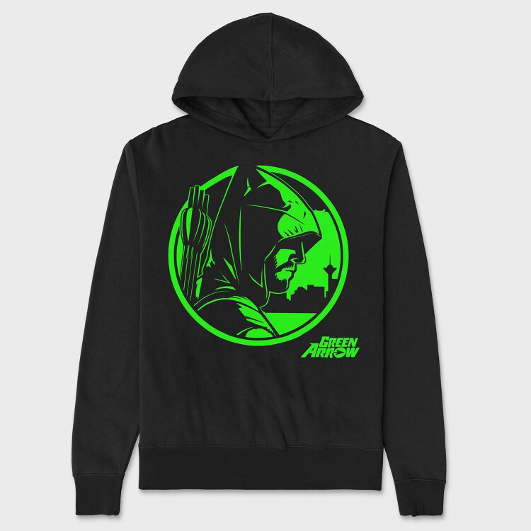 Green Arrow Emblem, Hanorac Oversize Barbati (Unisex)