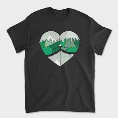 Heart Mountain Split, Tricou Barbati (Unisex)