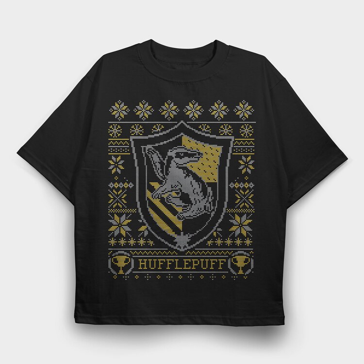 Hufflepuff Sweater, Tricou Oversize Barbati (Unisex)
