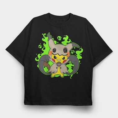 Pikachu Ghost Howl, Tricou Oversize Barbati (Unisex)