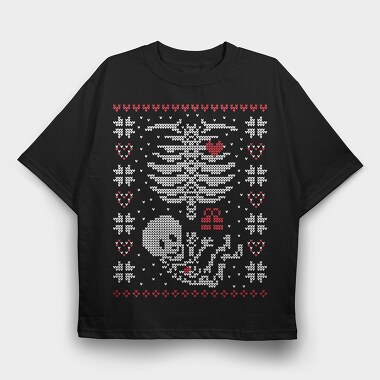 Pixelated Hearts, Tricou Oversize Barbati (Unisex)