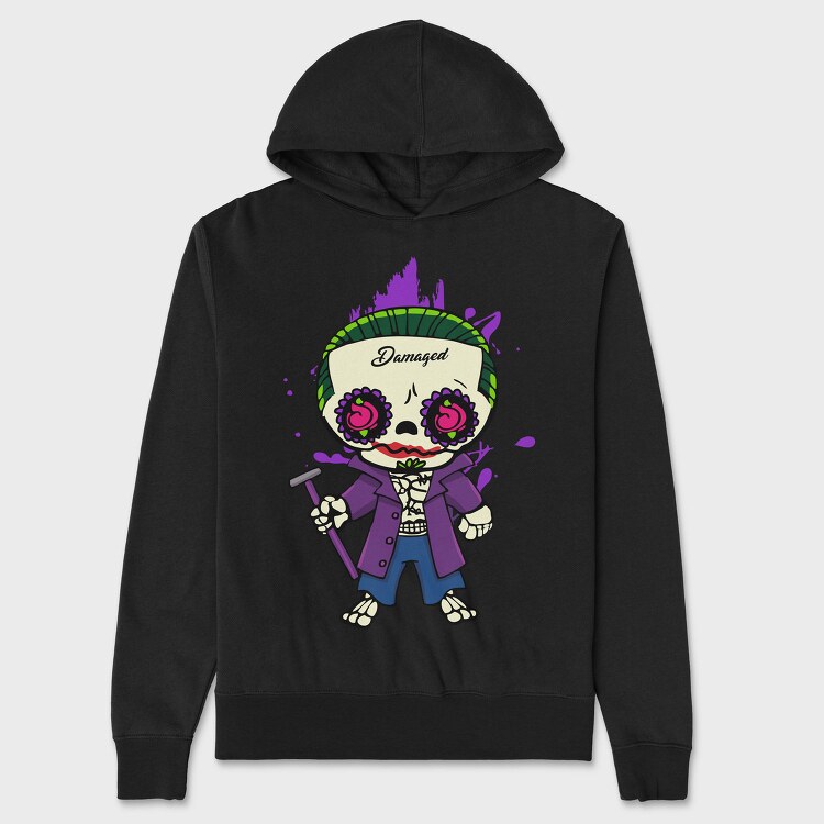 Joker Skull Damage, Hanorac Oversize Barbati (Unisex)