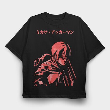 Mikasa Akkerman Red, Tricou Oversize Barbati (Unisex)