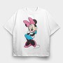 Minnie Mouse Bow Tie, Tricou Oversize Barbati (Unisex)
