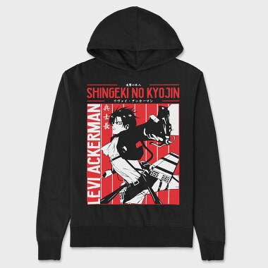 Levi Ackerman Red, Hanorac Oversize Barbati (Unisex)