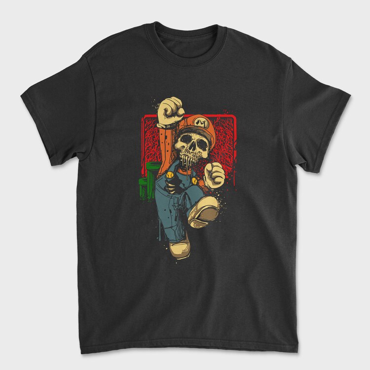 Mario Skull Fist, Tricou Barbati (Unisex)