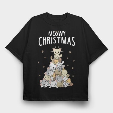 Meowmy Kitty Stack, Tricou Oversize Barbati (Unisex)