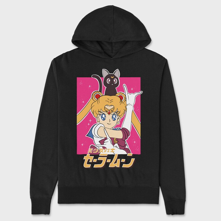 Sailor Moon Moonlight 4, Hanorac Oversize Barbati (Unisex)