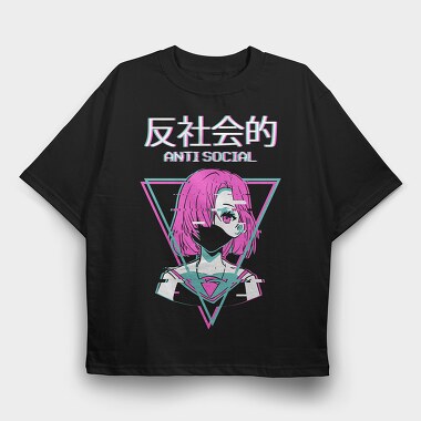Neon Girl Triangle, Tricou Oversize Barbati (Unisex)