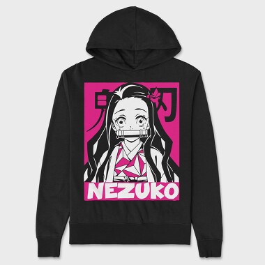 Nezuko Silhouette, Hanorac Oversize Barbati (Unisex)