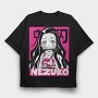 Nezuko Silhouette, Tricou Oversize Barbati (Unisex)