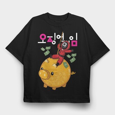 Piggy Bank Climb, Tricou Oversize Barbati (Unisex)