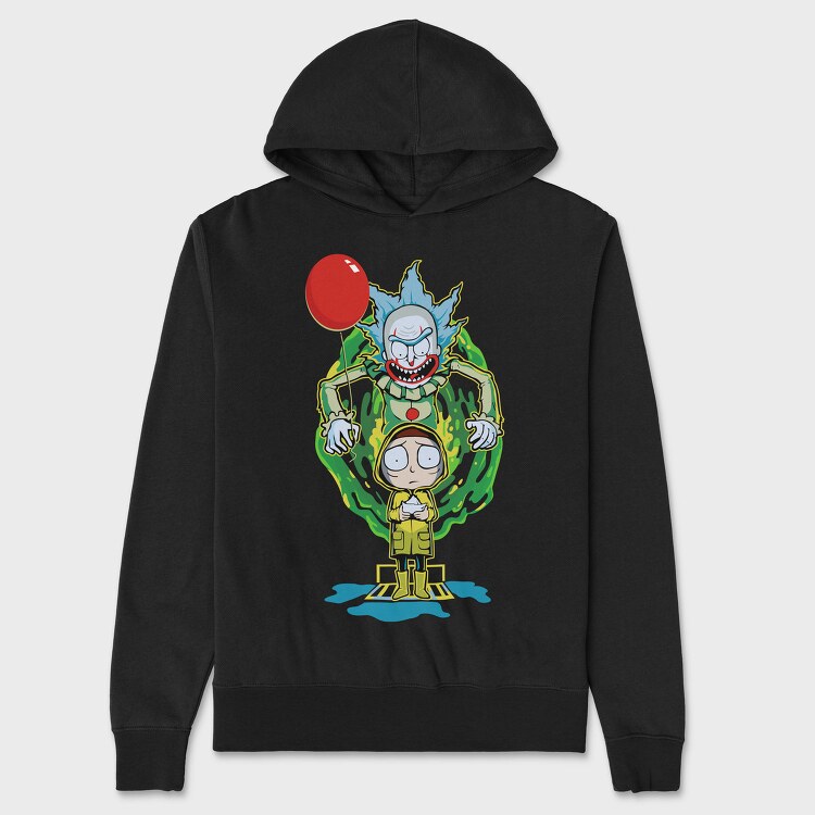 Rick And Morty Clown, Hanorac Oversize Barbati (Unisex)