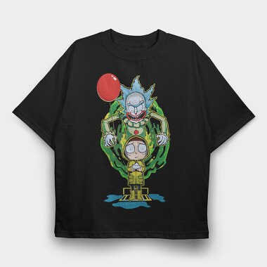 Rick And Morty Clown, Tricou Oversize Barbati (Unisex)