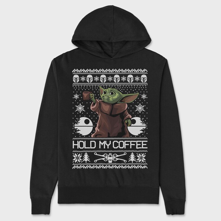 Yoda Coffee Sweater, Hanorac Oversize Barbati (Unisex)