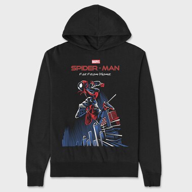 Spiderman Cityscape 1, Hanorac Oversize Barbati (Unisex)