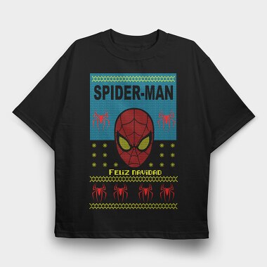 Spiderman Holiday Knit, Tricou Oversize Barbati (Unisex)