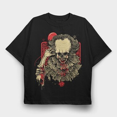 Skull Blood Splash, Tricou Oversize Barbati (Unisex)