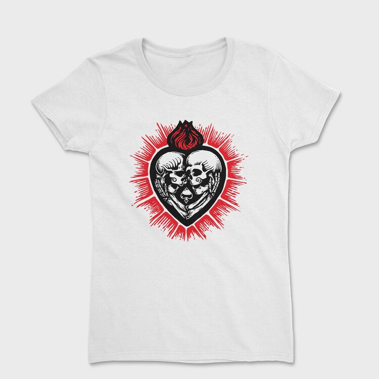 Skull Heart Fire, Tricou Femei