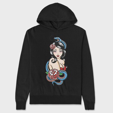 Snake Rose Beauty, Hanorac Oversize Barbati (Unisex)