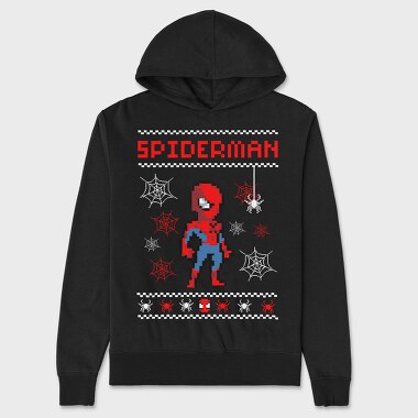 Spiderman Pixel Art, Hanorac Oversize Barbati (Unisex)