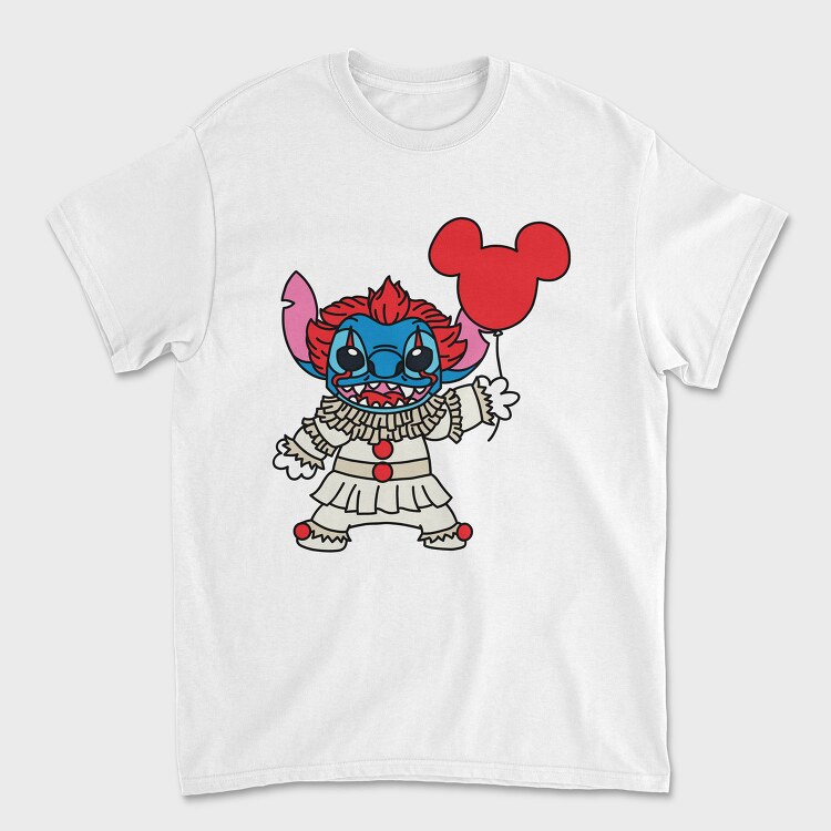 Stitch Clown Balloon, Tricou Barbati (Unisex)