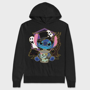 Stitch Ghost Halloween, Hanorac Oversize Barbati (Unisex)