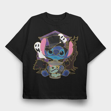 Stitch Ghost Halloween, Tricou Oversize Barbati (Unisex)