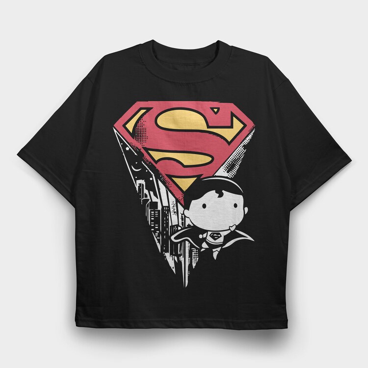 Superman Distressed, Tricou Oversize Barbati (Unisex)