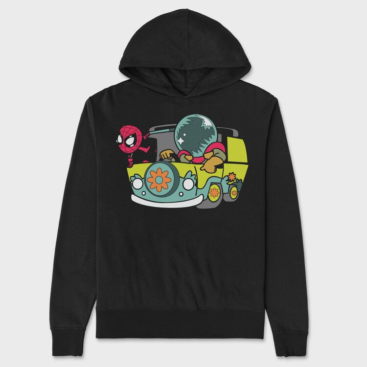 Spiderman Surf Van, Hanorac Oversize Barbati (Unisex)