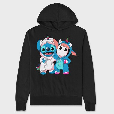 Stitch Unicorn Hoodie, Hanorac Oversize Barbati (Unisex)