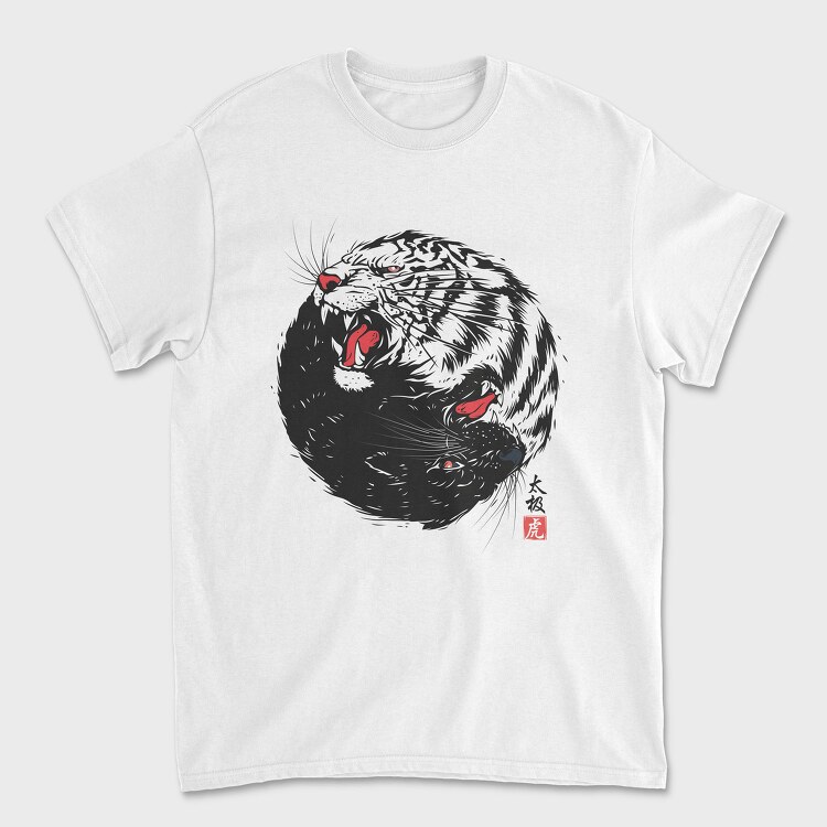 Tiger Roar Yin Yang, Tricou Barbati (Unisex)
