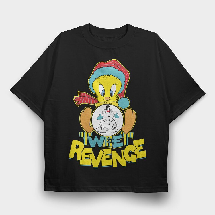 Tweety Revenge, Tricou Oversize Barbati (Unisex)