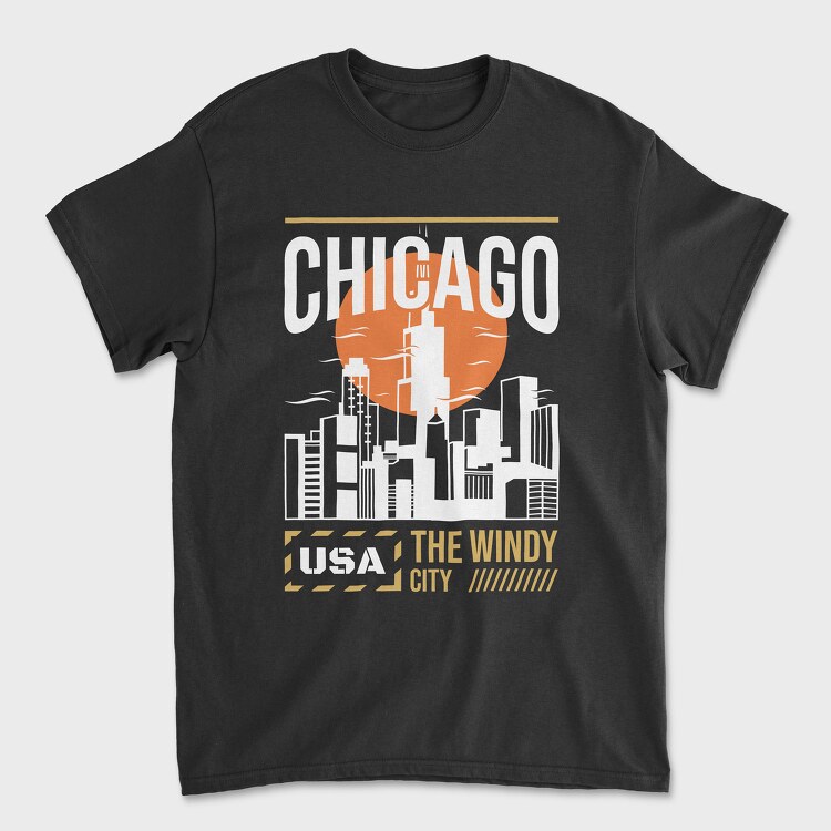 Chicago, Tricou Barbati (Unisex)