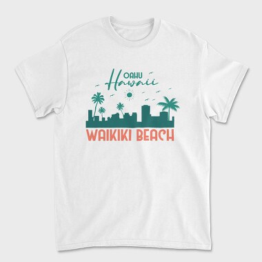 Waikiki Beach, Tricou Barbati (Unisex)