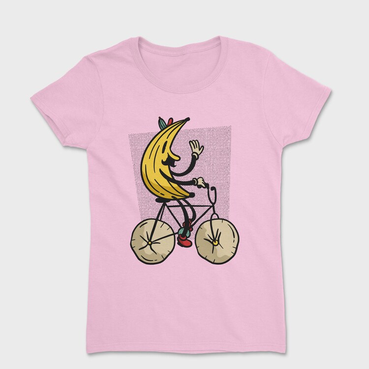 Tricou Femei, Banana Riding Bike