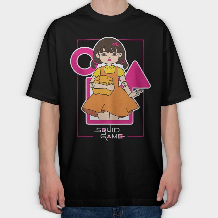 Piggybank Girl, Tricou Oversize Barbati (Unisex)