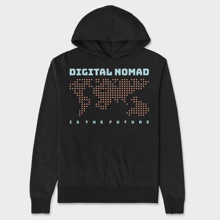 Digital Nomad Is the Future, Hanorac Oversize Barbati (Unisex)