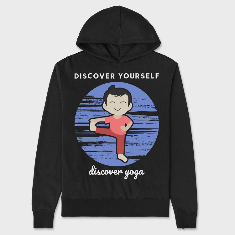 Discover Yourself Discover Yoga, Hanorac Oversize Barbati (Unisex)