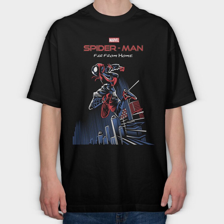 Spiderman Cityscape 1, Tricou Oversize Barbati (Unisex)