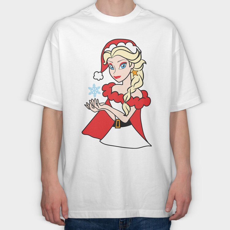 Frosty Elsa, Tricou Oversize Barbati (Unisex)