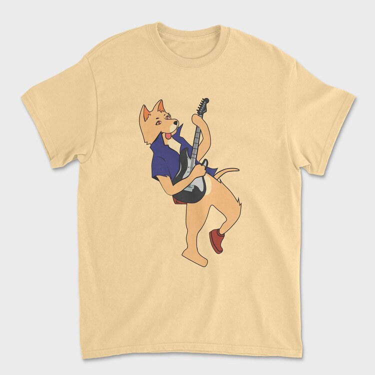 Dog Playing Guitar 3, Tricou Barbati (Unisex)