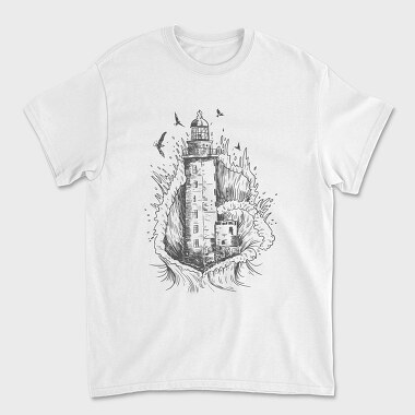 Tricou Barbati (Unisex), Lighthouse Wave