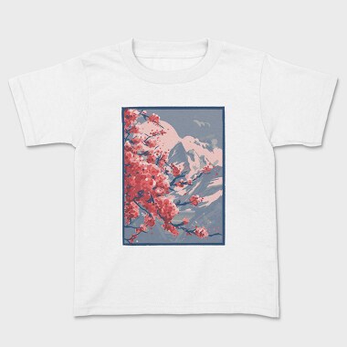 Tricou Copii, Sakura Mountains Paint