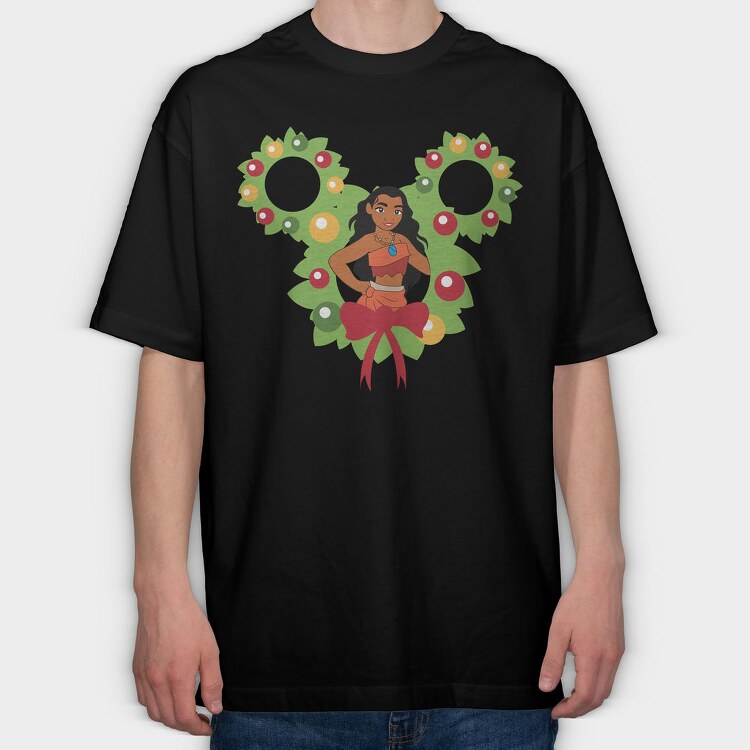 Moana Holiday Wreath, Tricou Oversize Barbati (Unisex)