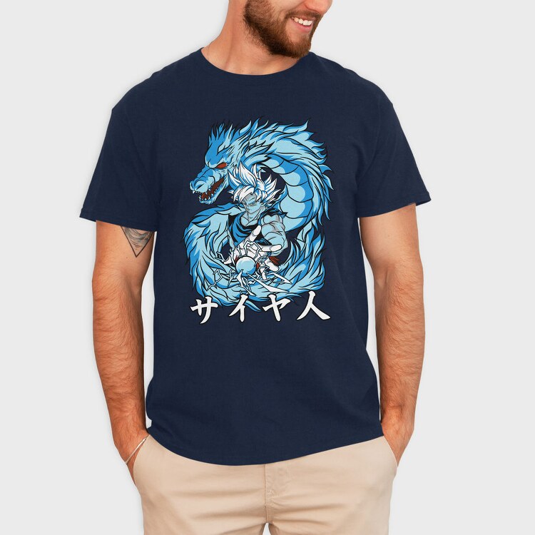 Blue Dragon Saiyan, Tricou Barbati (Unisex)