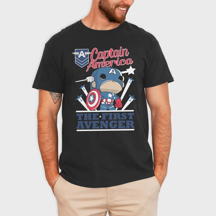 Captain America Avenger, Tricou Barbati (Unisex)