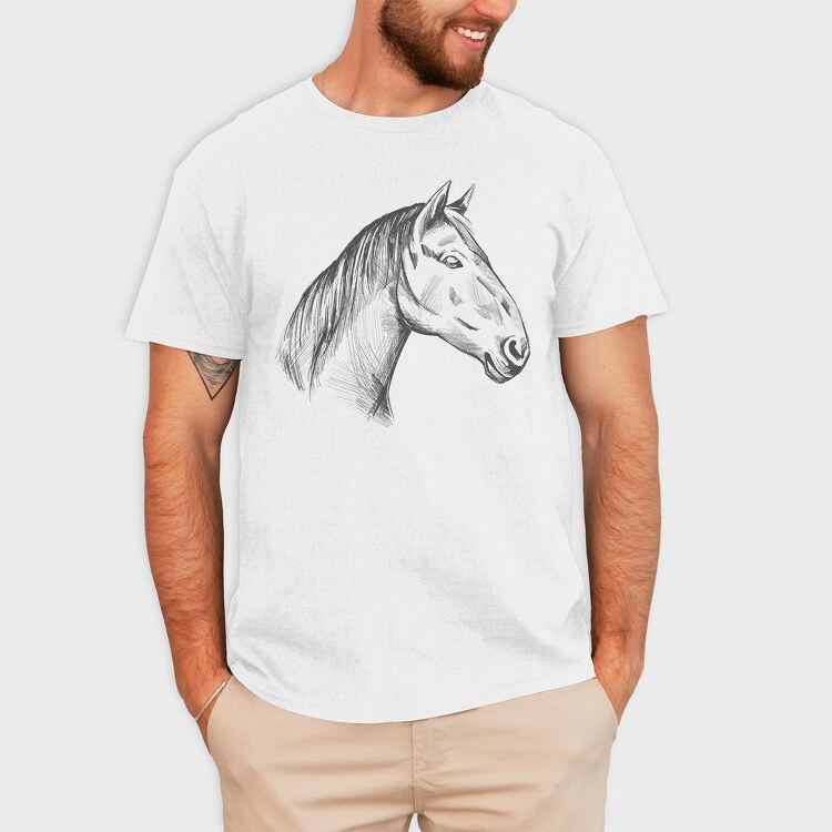 Horse Hand Draw, Tricou Barbati (Unisex)
