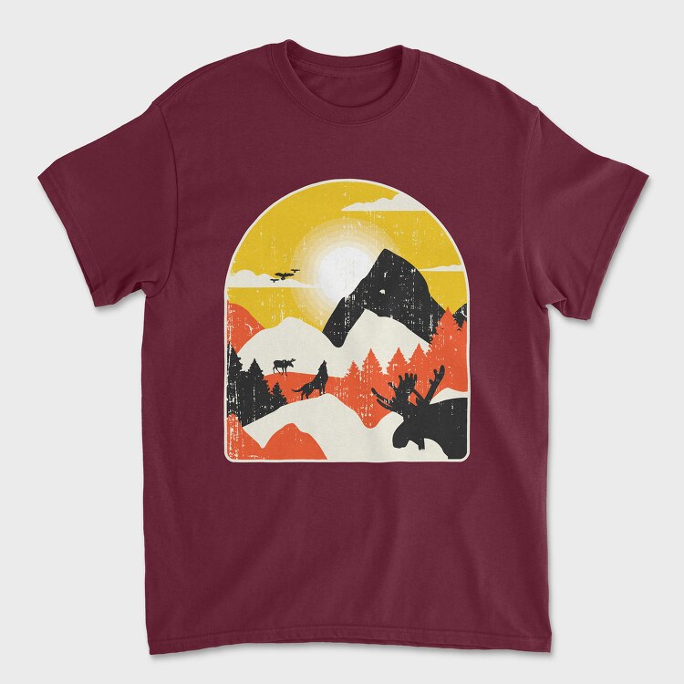 Mountains Wolf Moose, Tricou Barbati (Unisex)