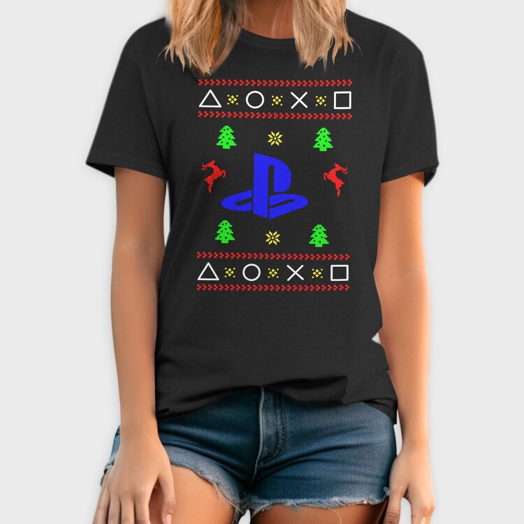 Playstation Xmas Sweater, Tricou Barbati (Unisex)